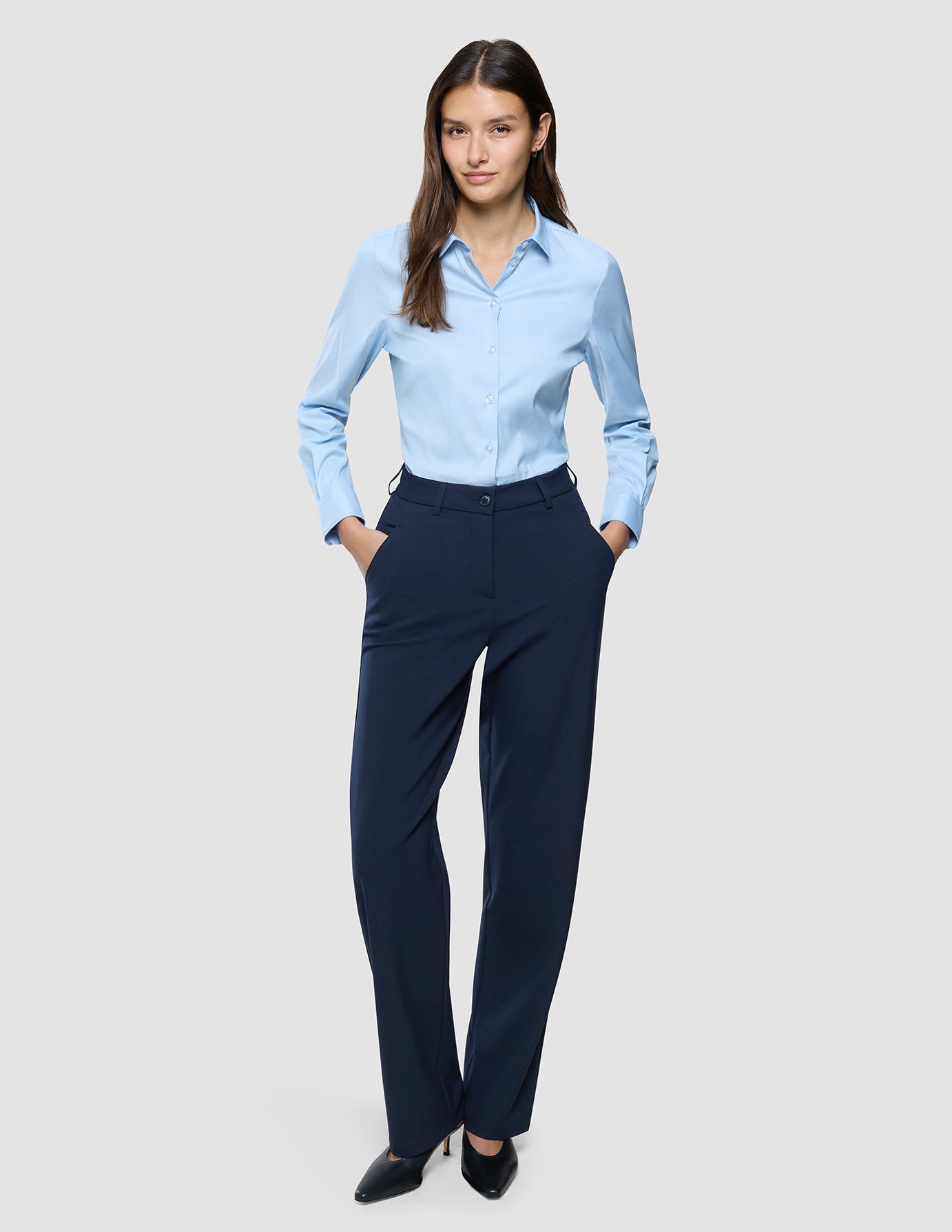 Women Ease Pants Straight Blue Nights